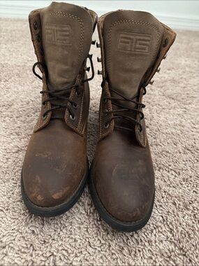 Ariat Brown Leather Lace-Up Work Boots